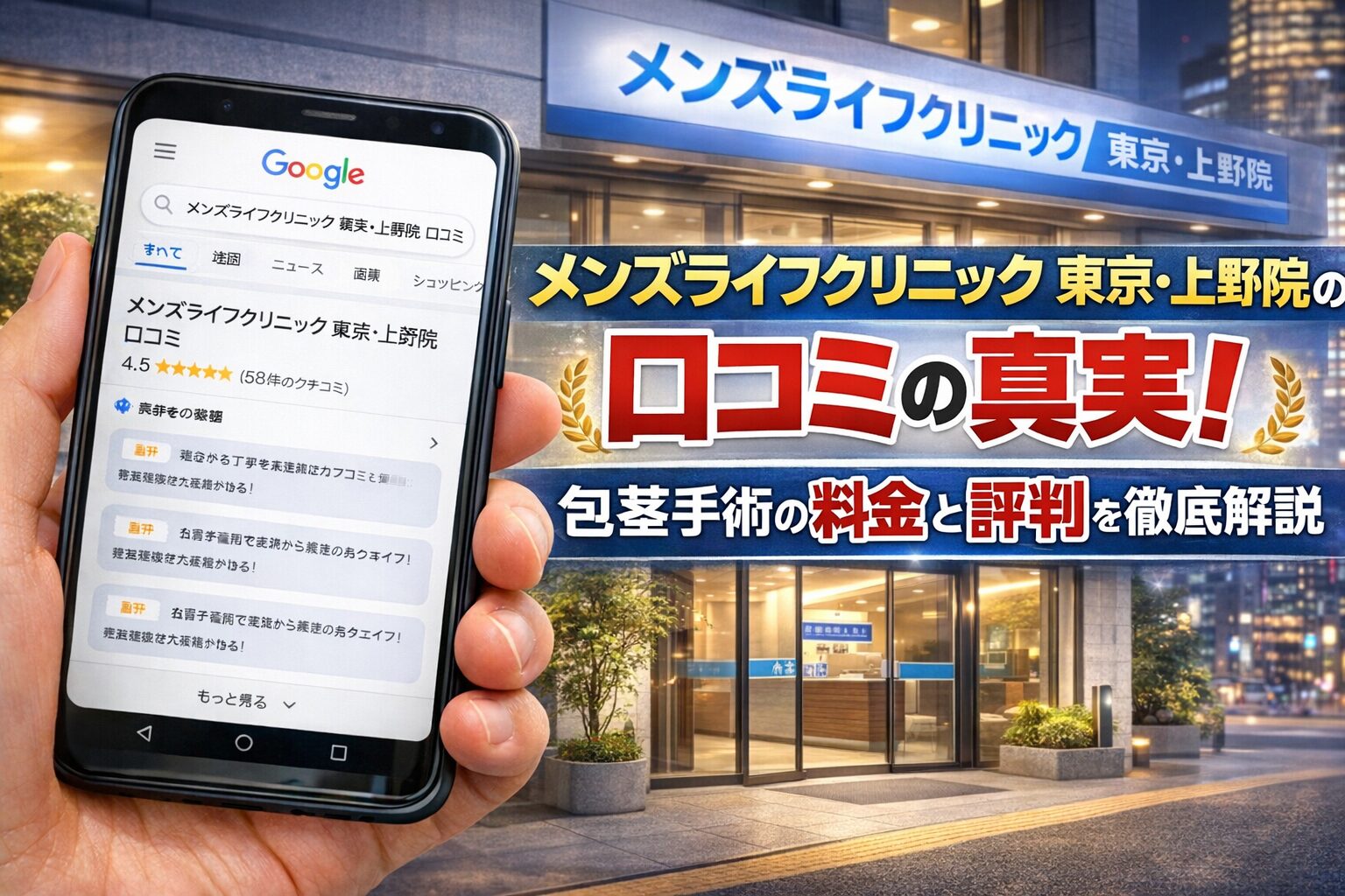 メンズライフクリニック 東京・上野院の口コミの真実！包茎手術の料金と評判を徹底解説